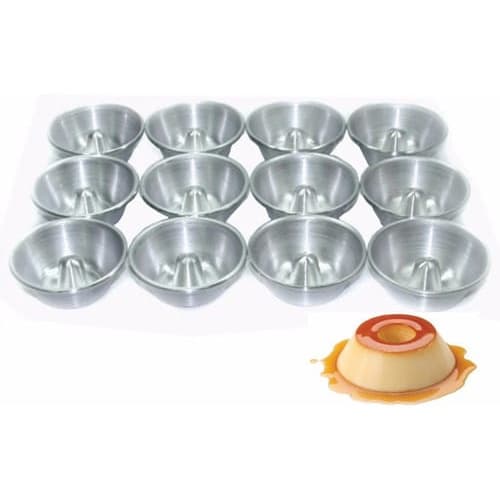 12 Forminhas Mini Pudim 80 gramas - (Med: 7,5B x 5,0F x 3,0A) - FigueirasFormas