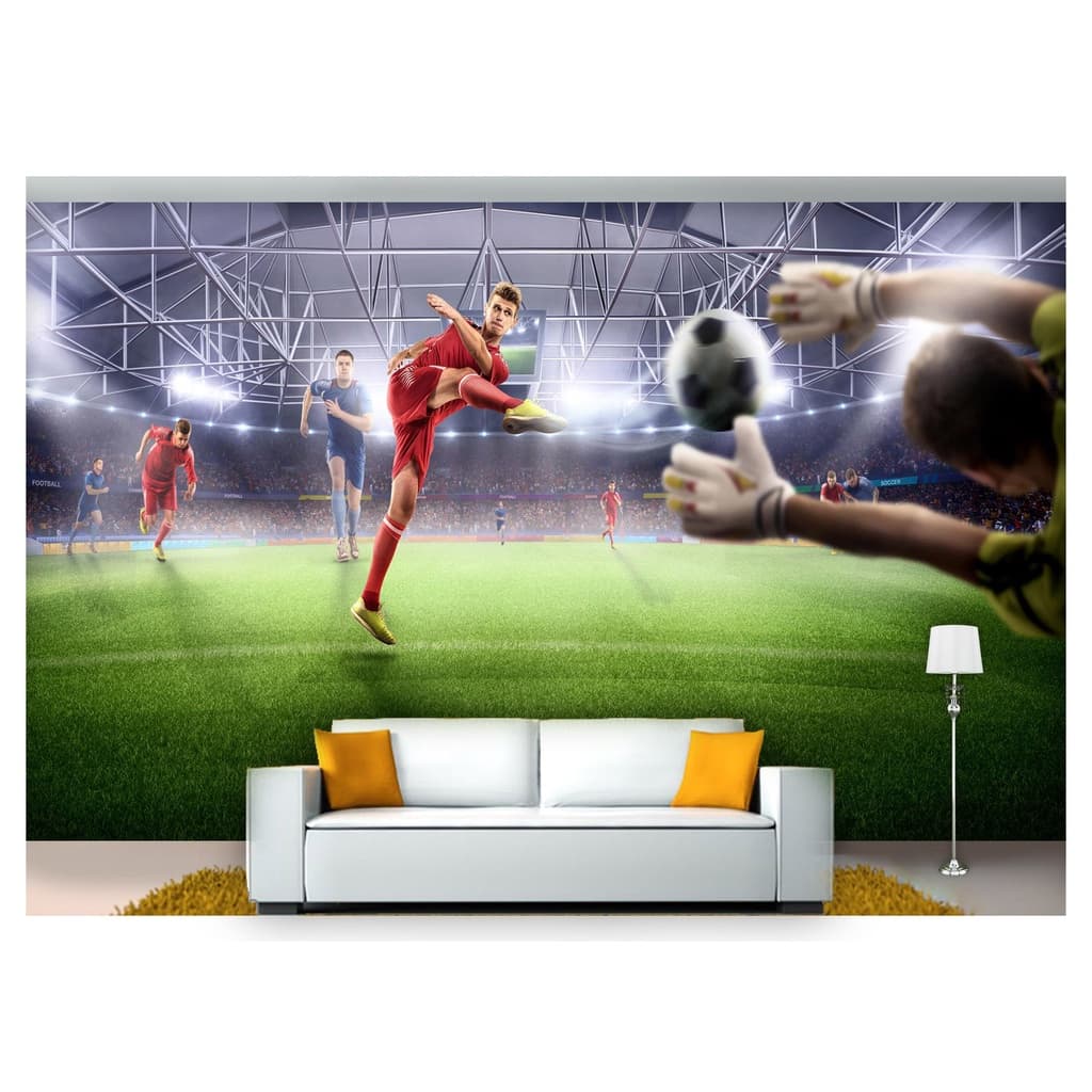 papel de parede Esportes Futebol Bola Campo 3D 10m² SPT10