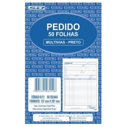 BLOCO PEDIDO 104mm X 143mm OU 137mm X 207mm SÃO DOMINGOS 50 FOLHAS