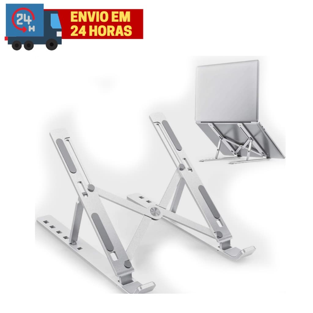 Suporte Base Notebook Dobrável  Regulável Ergonômico P/ Notebook, Tablet