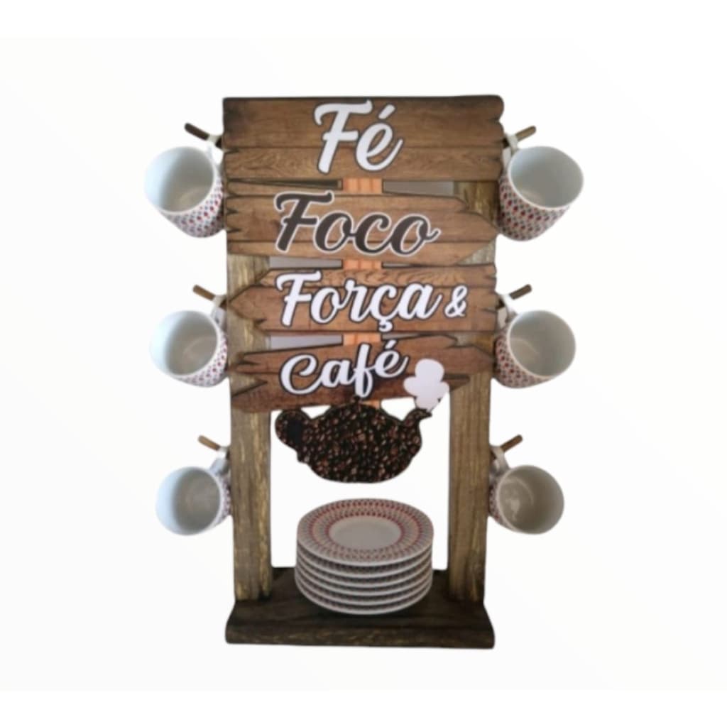 Porta xícara cantinho do café ☕.Fe,Foco,Força, Café Suporte De Xicara