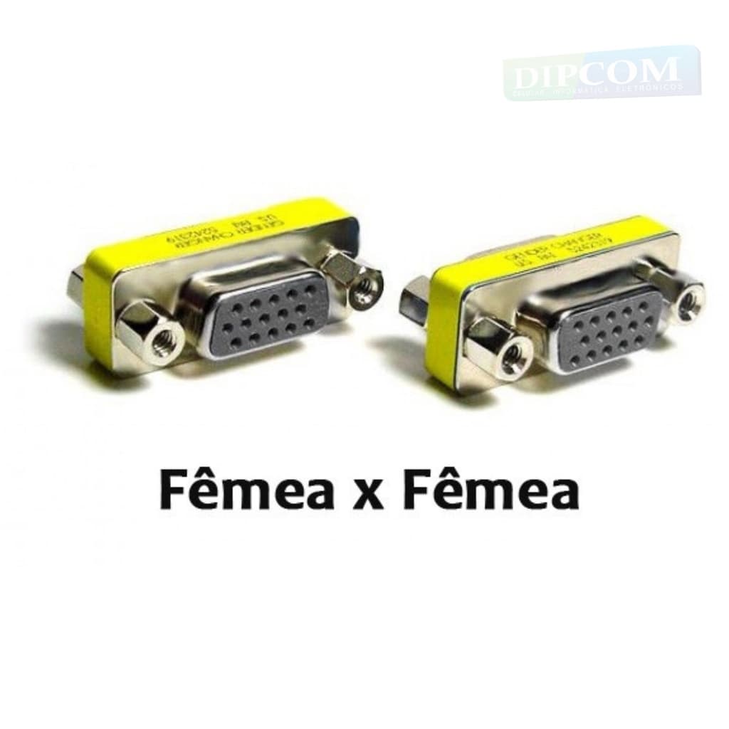 Emenda VGA Fêmea x VGA Fêmea - HDMI X DVI X VGA X P2
