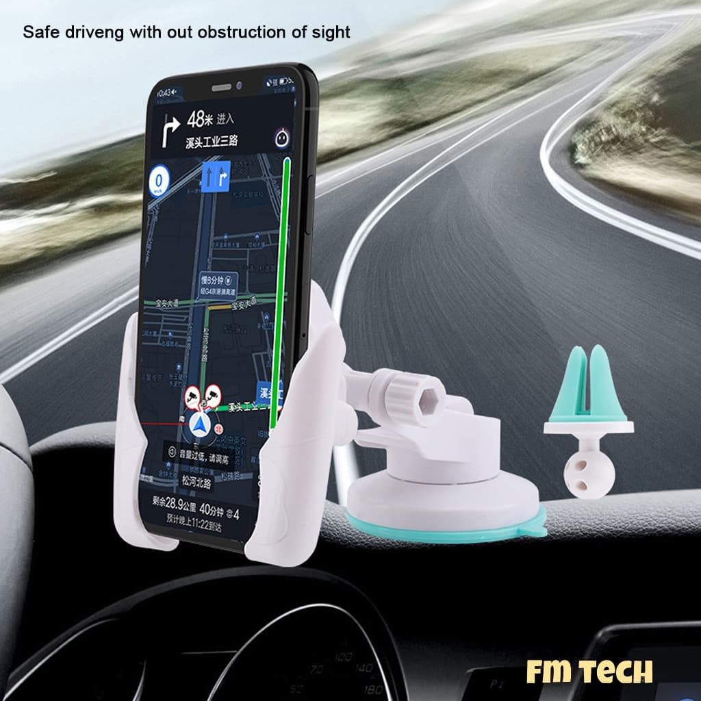 Telefone celular dois em um para carro, ventosa para carro, painel de vidro único, saída de ar, GPS universal para carro