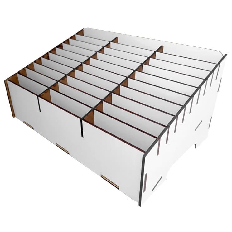 Organizador de Celular para Assistência e Oficina Porta Comandas Para Restaurantes Cor Branca Capacidade 30 Celulares em MDF Branco Uma Face  Sem Abas