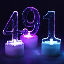 1 Vela Acrílico Número Em Led P/ Bolo, Decoração De Festas, bodas, arranjo