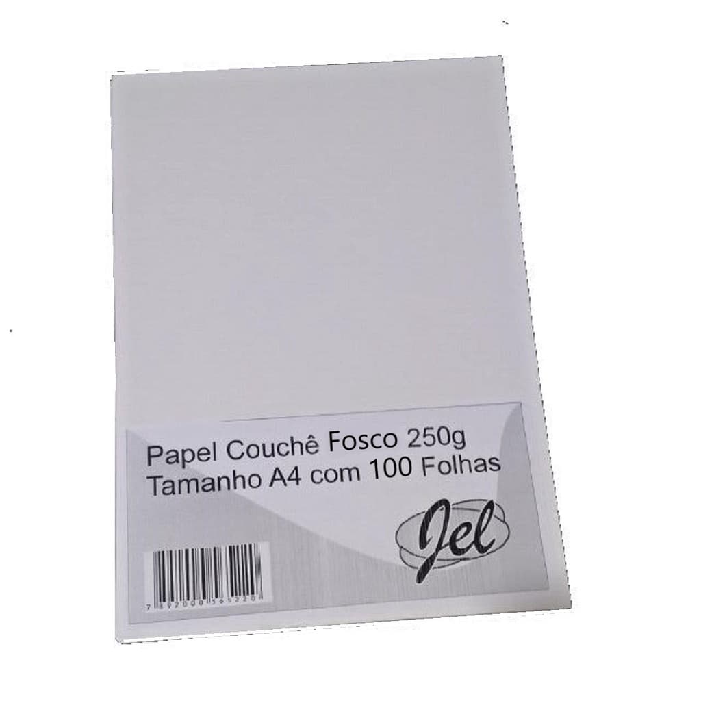 Papel Couchê Fosco 250g  Tamanho A4 com 100 Folhas