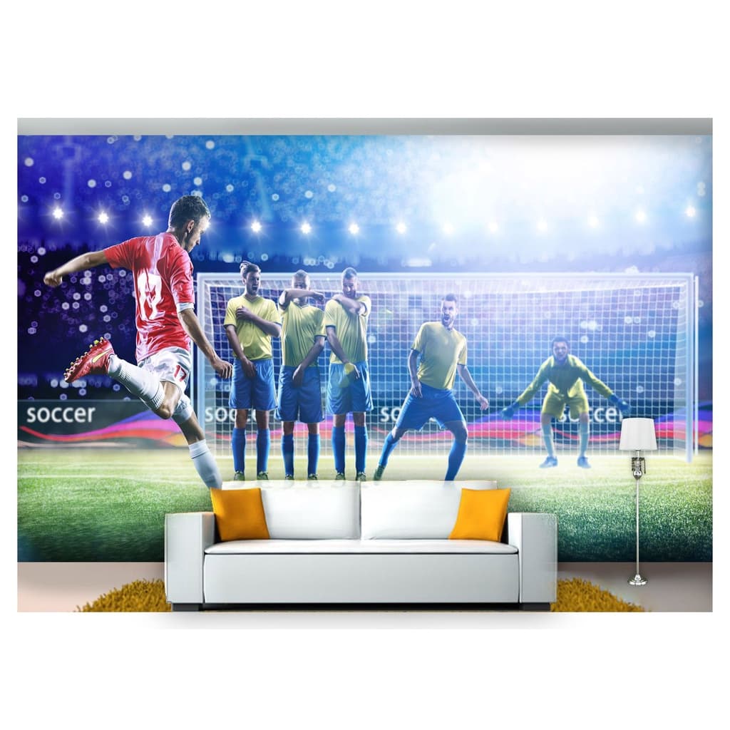 papel de parede Esportes Futebol Bola Campo 3D 6m² SPT09