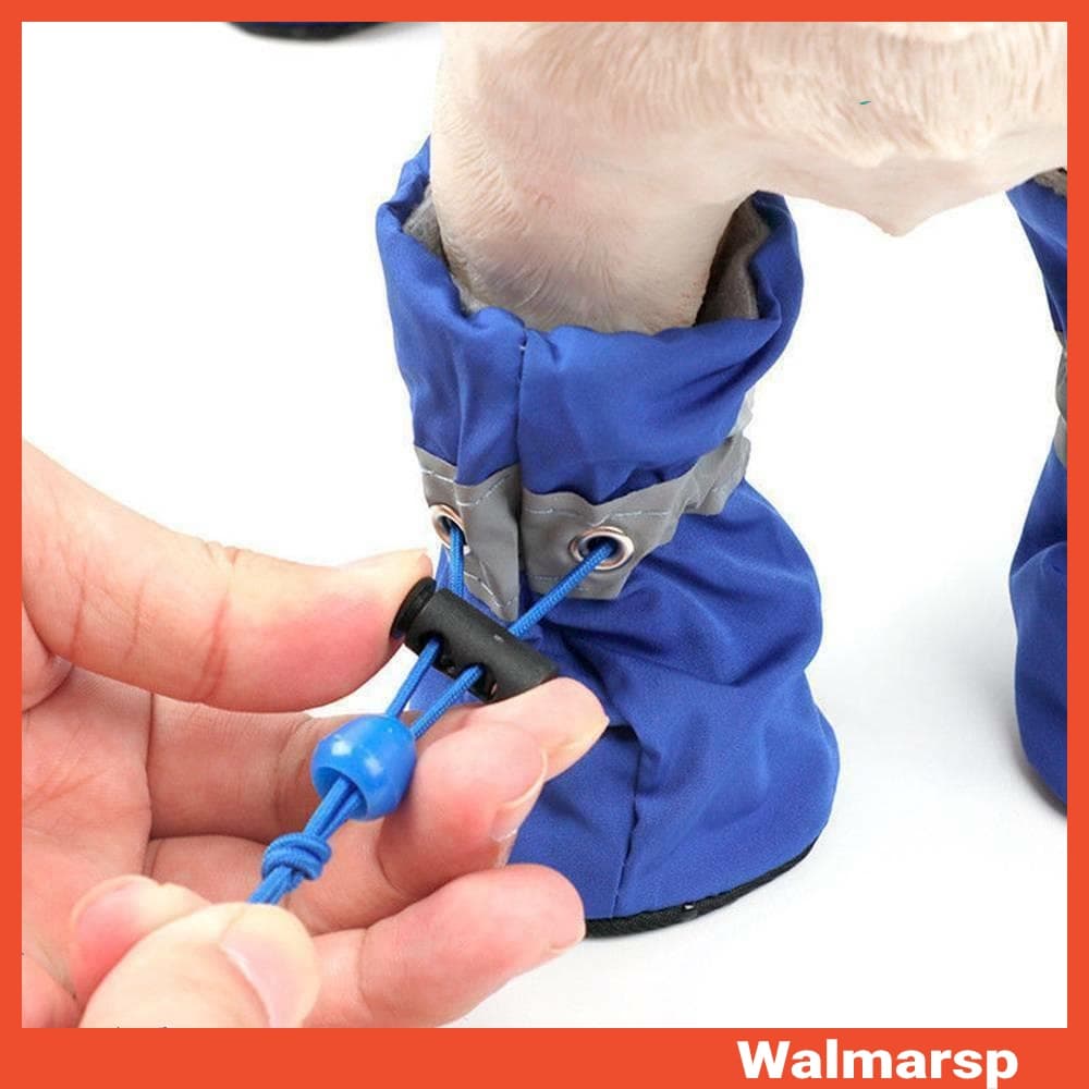 4 Pçs/Set Sapatos Para Cachorro Botas De Chuva Impermeáveis Antiderrapantes Gato Filhote De