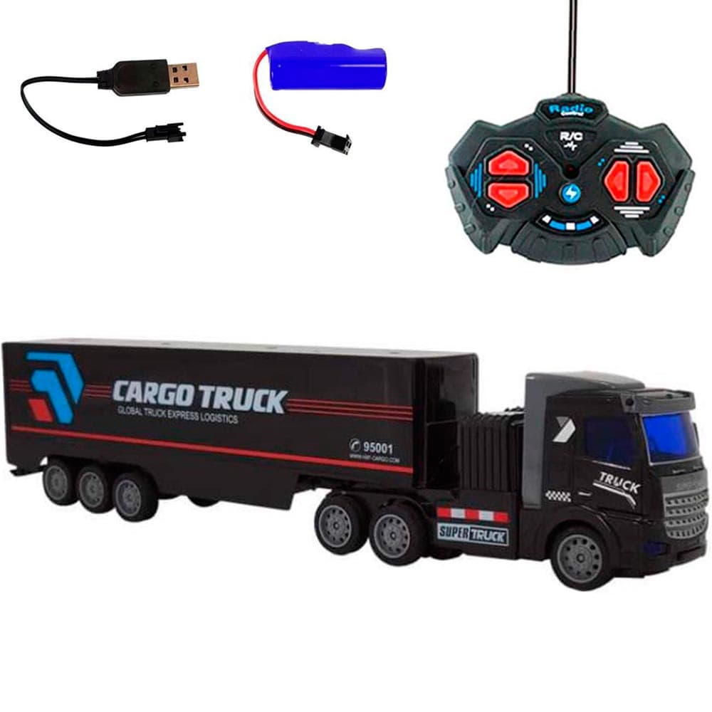 Caminhão Bau Controle Transport Truck 1:48 Super Truck 27mHz