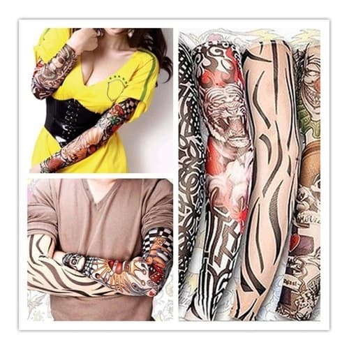 Par Manga Manguito Mangote Tipo Tatuagem Falsa Tatoo Modelo Variados