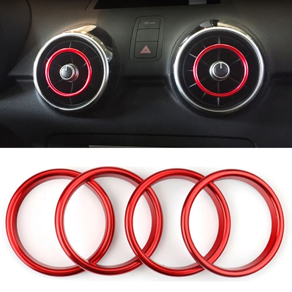 Para Audi A1 8X 2011-2018 SPB Sportback S-tronic Sport Turbo Carro Saída De Ar Decorativo Anel AC Ventilação Capa