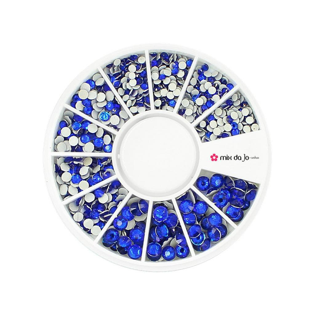 Disco De Strass Azul Bic 2, 3 E 4mm Decoração De Unhas