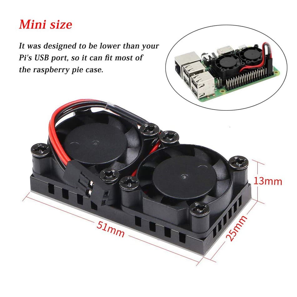 Cooler duplo para Raspberry pi3 e pi4 !