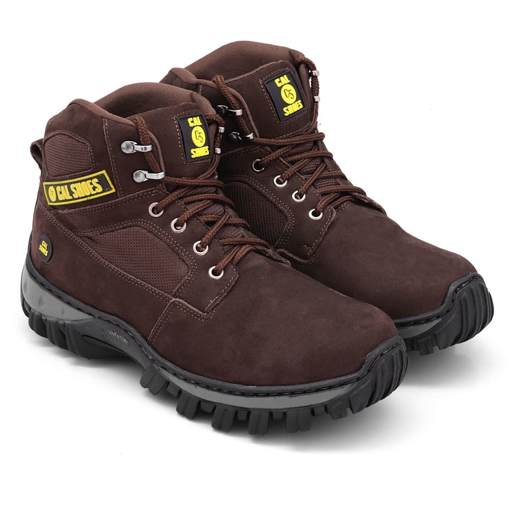 Bota de Couro Solado de Borracha Calshoes Palmilha em Gel. Callshoes