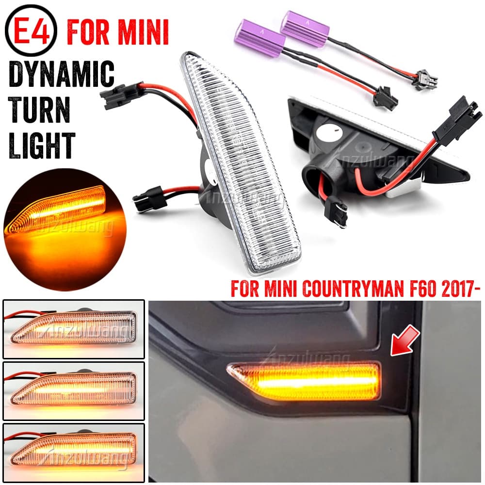 2 Pçs LED Marcador Lateral Dinâmico Luz Indicador De Sinal Volta Fluindo Flash Apto Para MINI Countryman F60 2017 2018 2