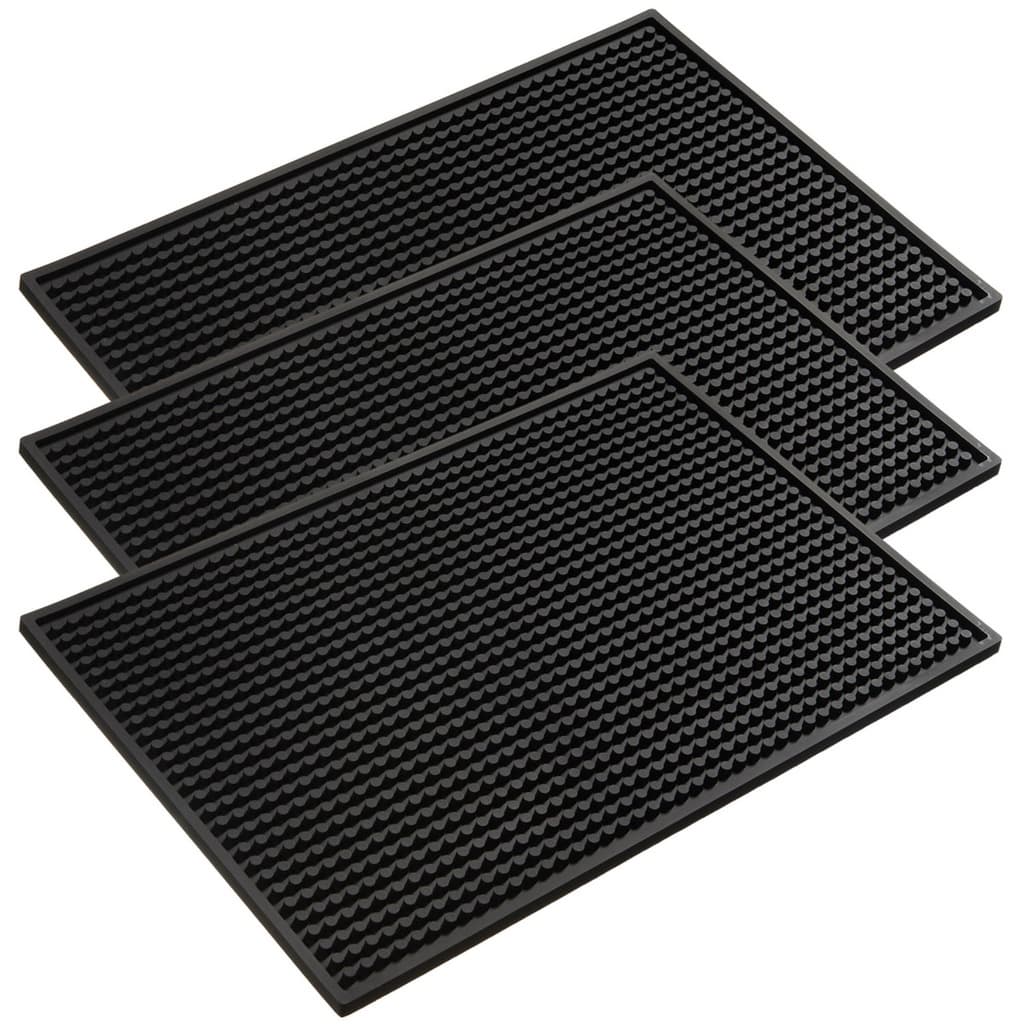 Tapete Escorredor Bar Mat 45 x 30 cm Cozinha 3 unidades Emborrachado Premium Descanso de Copo Talher