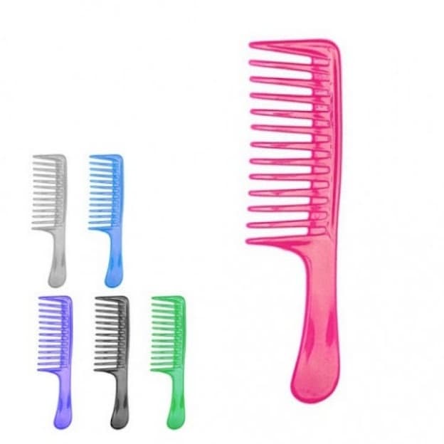 Kit com 12 Pentes Dentes Largos Desembaraçador Para Revenda Atacado Cores sortidas
