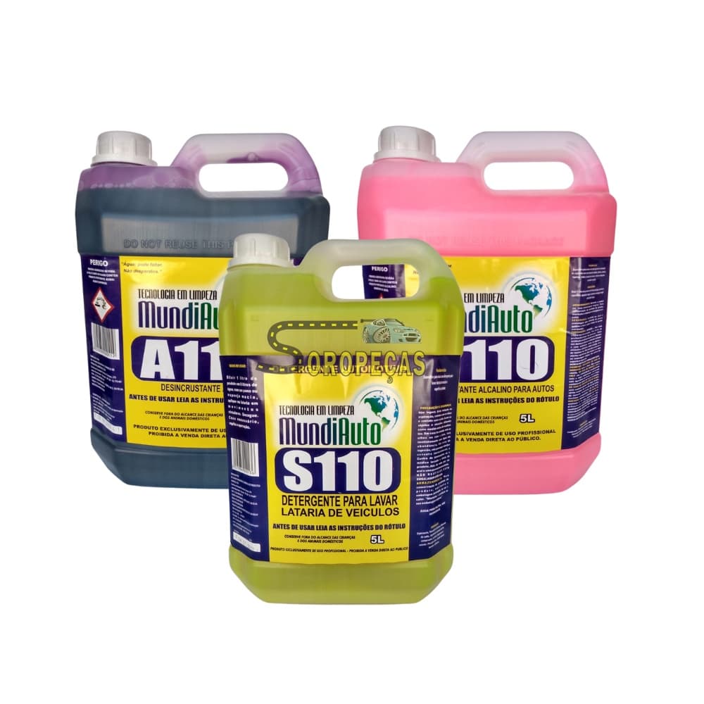 Kit Para Lava Rápido Limpa Baú 5l + Solopan 5l + Shampoo 5l