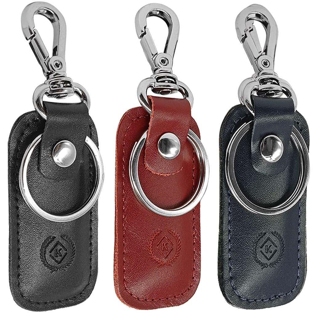 Chaveiro De Couro Legítimo Metal Luxo Barato Promoçao