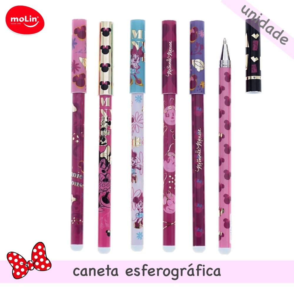 Caneta Esferográfica Minnie 1.0 mm Tinta Azul Molin - unidade