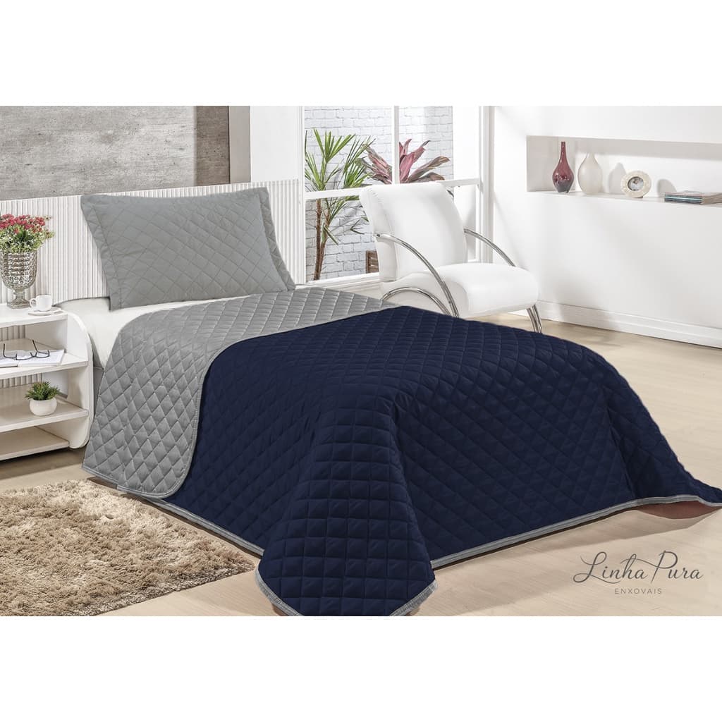 Cobre Leito Solteiro Matelado Dupla Face com Viés - 2,5m x 1,9m