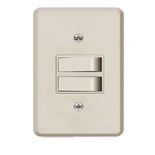 Interruptor 2 Sessao Simples C/Placa Ref.2030 FAME Gris