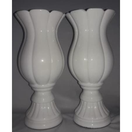 2 Taça Vaso Tulipa 30cm Cerâmica