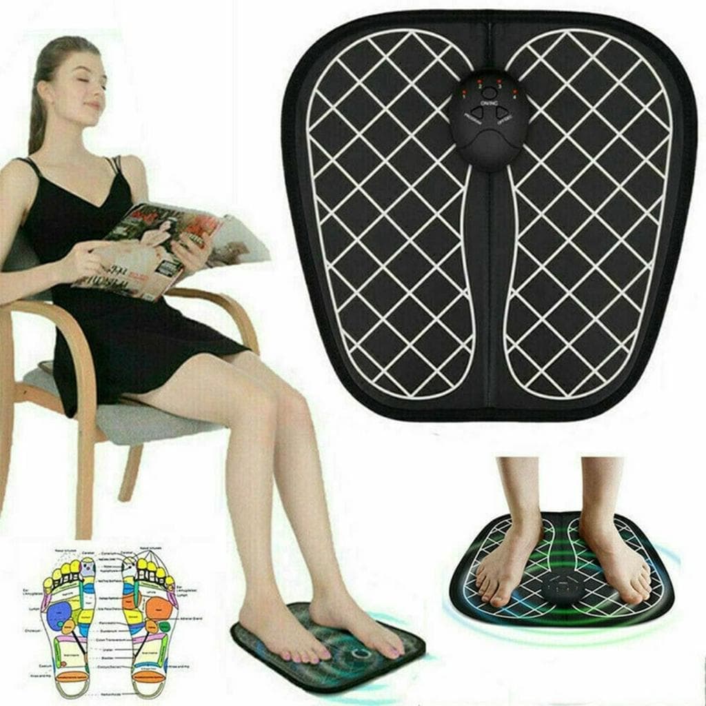 Tapete Pad Massageador Ems Pulsos Elétricos Circulação Sanguinea Reduz Fadiga