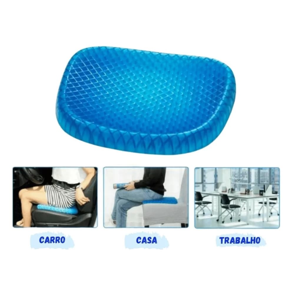 Almofada Assento De Silicone Em Gel Ortopédico Com Capa