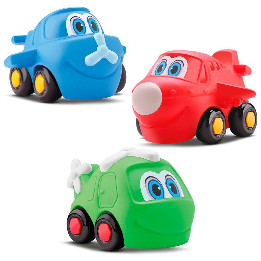 Carrinhos Colecao Avioes Baby Start Soft Car - 3un - Silmar