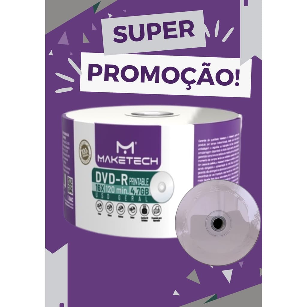 50 Mídia Virgem Dvd-r  Printable Impressão Filmes Jogos Dvd
