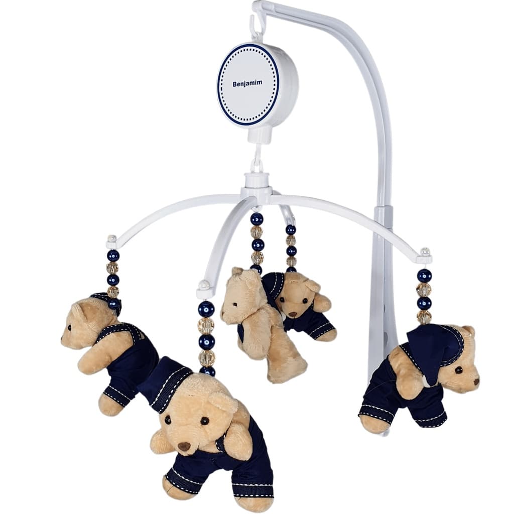 Móbile Berço Bebê Musical E Giratório Urso Bege Soneca