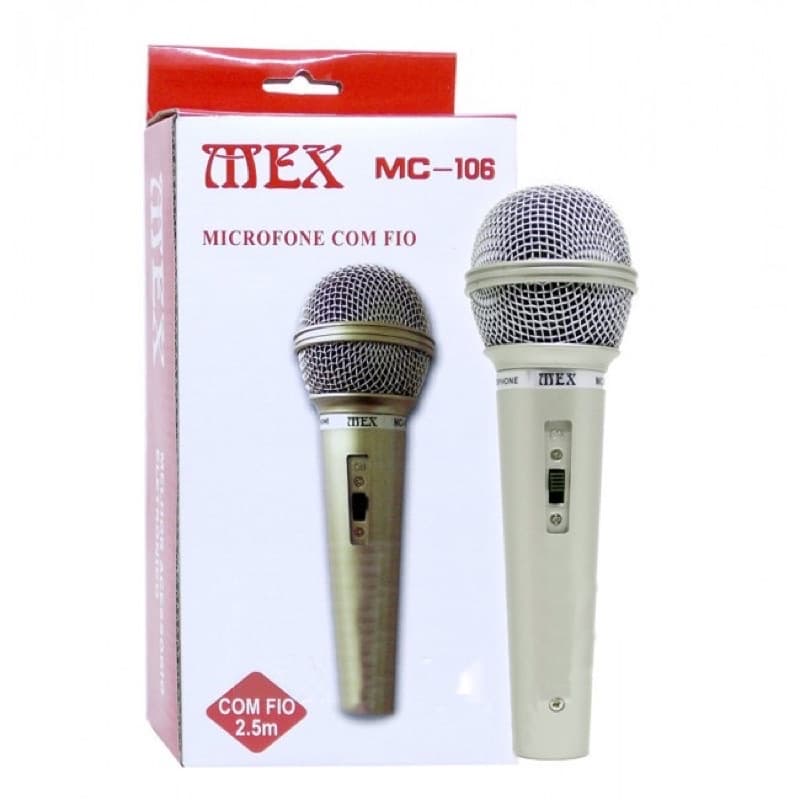 Microfone Dinamico C/ Fio Profissional Karaoke Palestra Show Mex 106 ( 1 unidade)