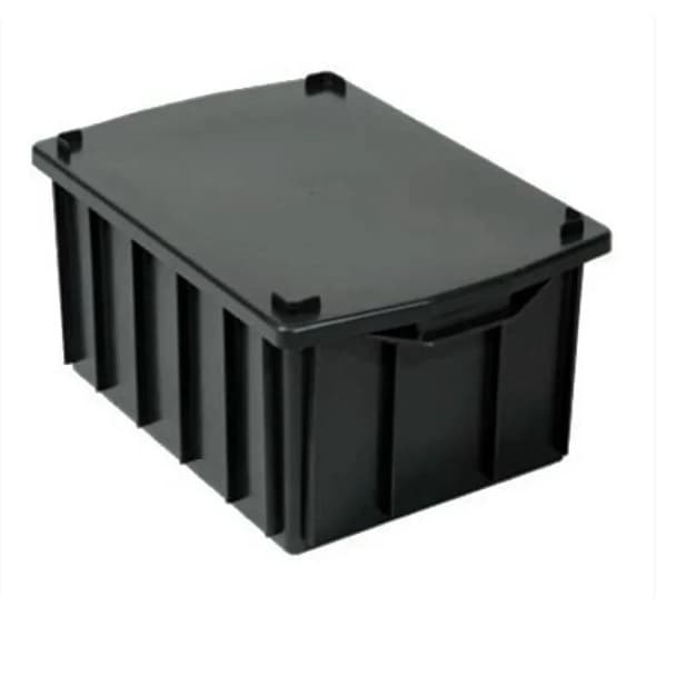 Caixa Plastica Container Organizadora 39,5l Com Tampa 1013 Preta