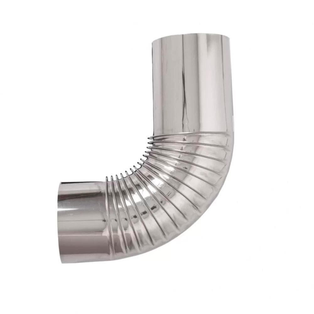 Curva Chaminé Inox Sanfonada 110mm - Volpato, Tamanho: 110mm