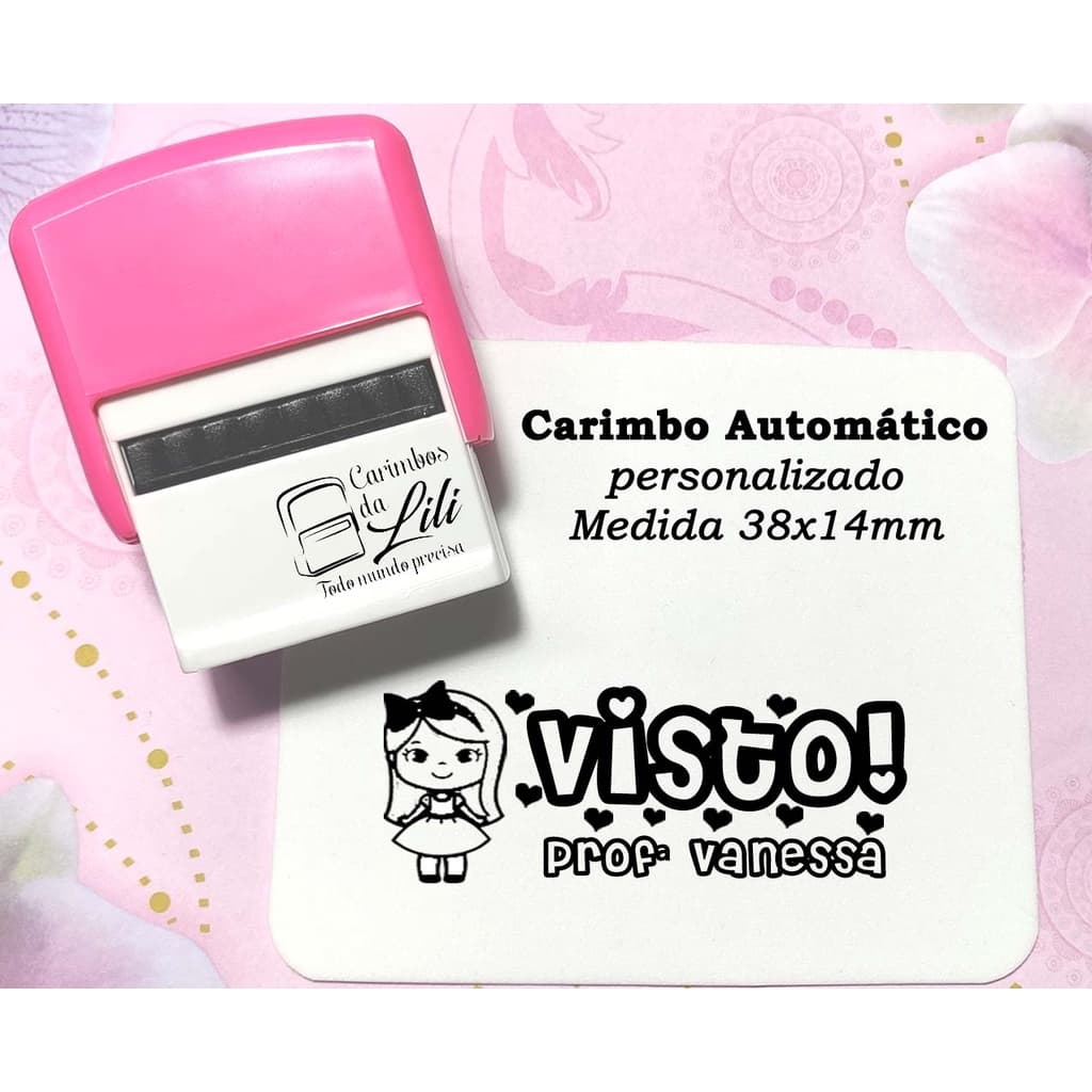 Carimbo Visto - Carimbo Visto pela professora - Carimbo Pedagógico VISTO PERSONALIZADO