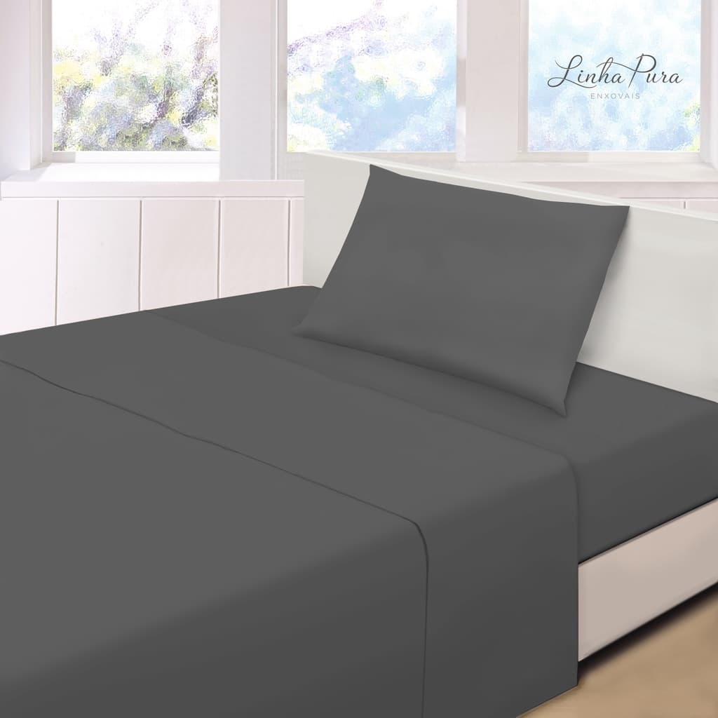 Jogo de Cama Solteiro 3 Peças - Tecido 200 Fios Micropercal - Linha Pura Enxovais