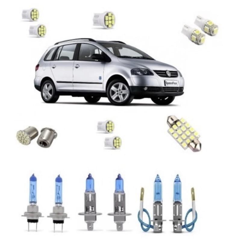Kit Lampadas Super Branca E  Leds Spacefox 2007/2008/2009 (  Farol Foco Duplo Apenas) Legalizadas