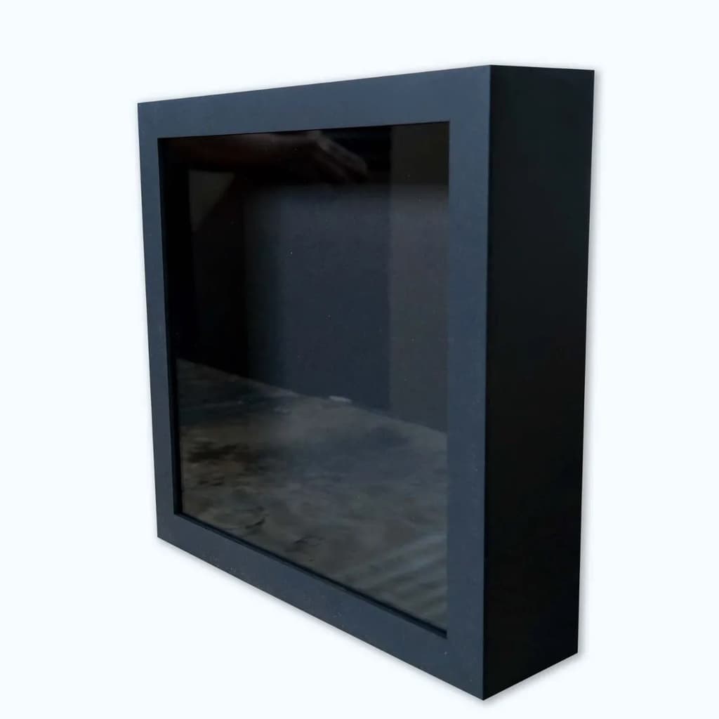 Quadro Moldura Caixa Alta 22x22cm Com Vidro 5,3 Cm De Profundidade