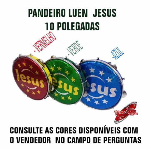 Pandeiro Luen Jesus 10 Polegada Abs  Kit Com 3 Pandeiros