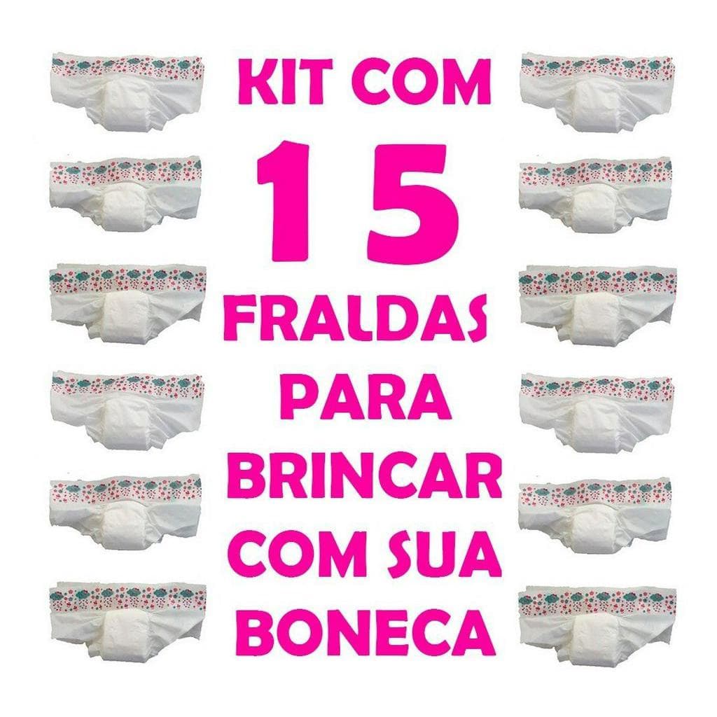 Kit 15 Fraldas De Bonecas Baby Alive My Collection