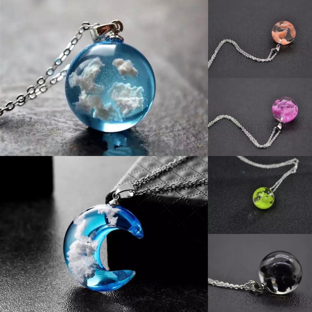 🔥Promoção🔥Colar céu azul magico resina!