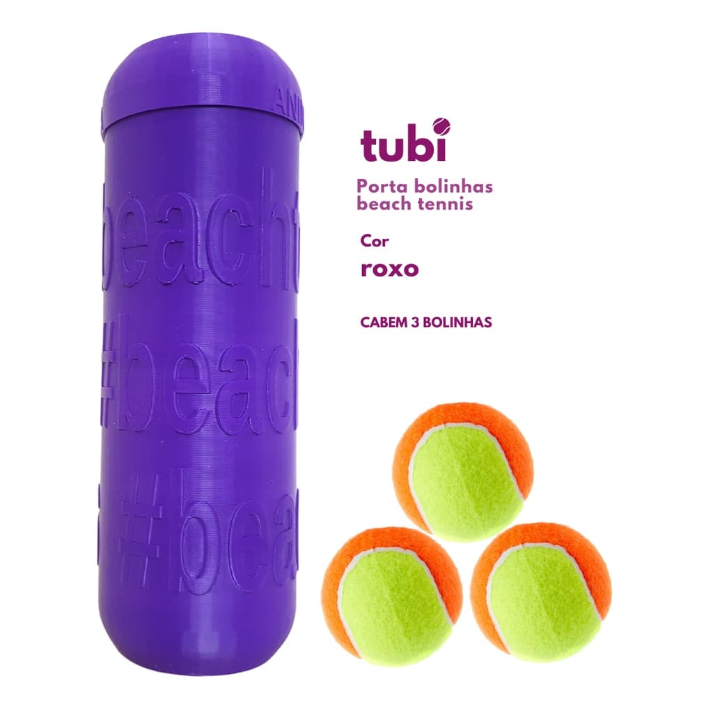 Tubi Porta Bolinhas para Beach Tennis Roxo