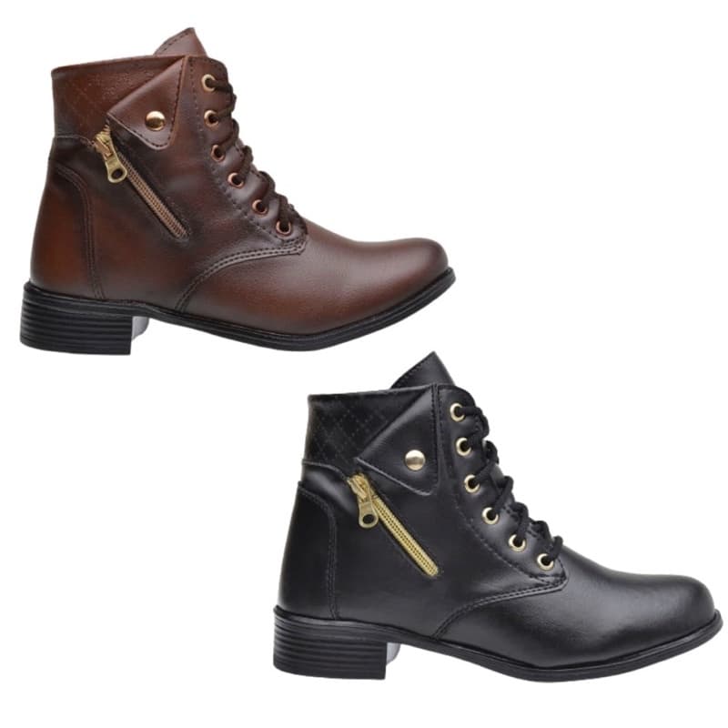Coturno Feminino Cano Baixo Botinha Envio Imediato