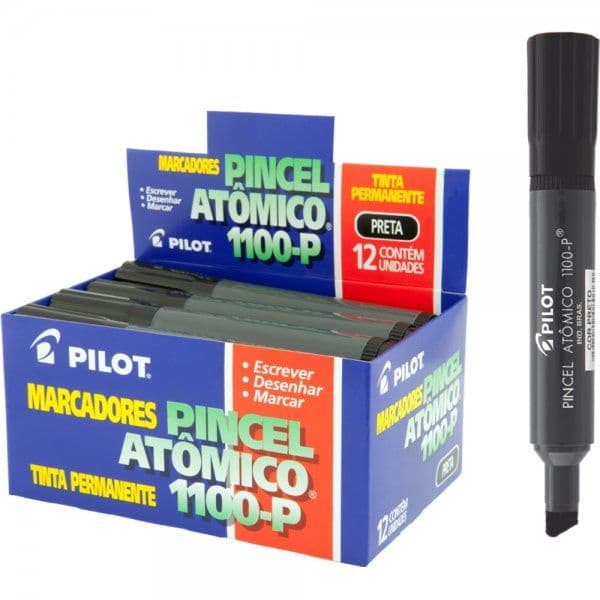 Pincel Atomico Marcador Permanente Preto 1100P Pilot Caixa c/12 un.