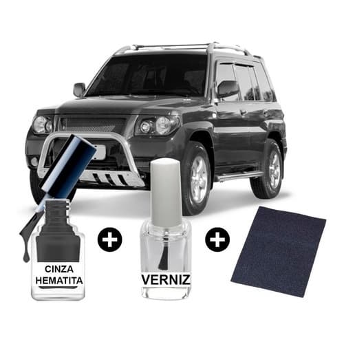 Tinta Tira Risco Automotiva Pajero Tr4 Cinza 2010 Hematita