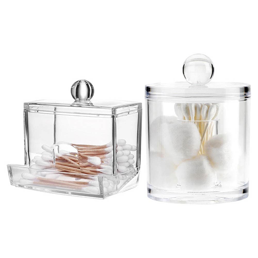 Kit Porta Cotonetes e Algodão em Acrílico