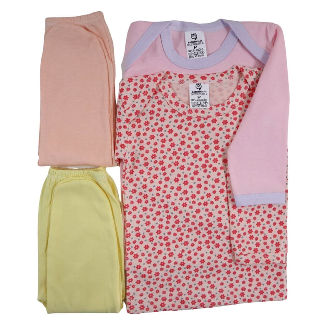 Kit C/4 Peças Inverno Camiseta + Mijão Roupas Bebê Promoção