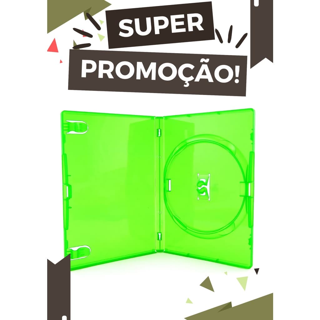 10 Estojo Capa Caixa Box Dvd Verde Amaray X Box 360