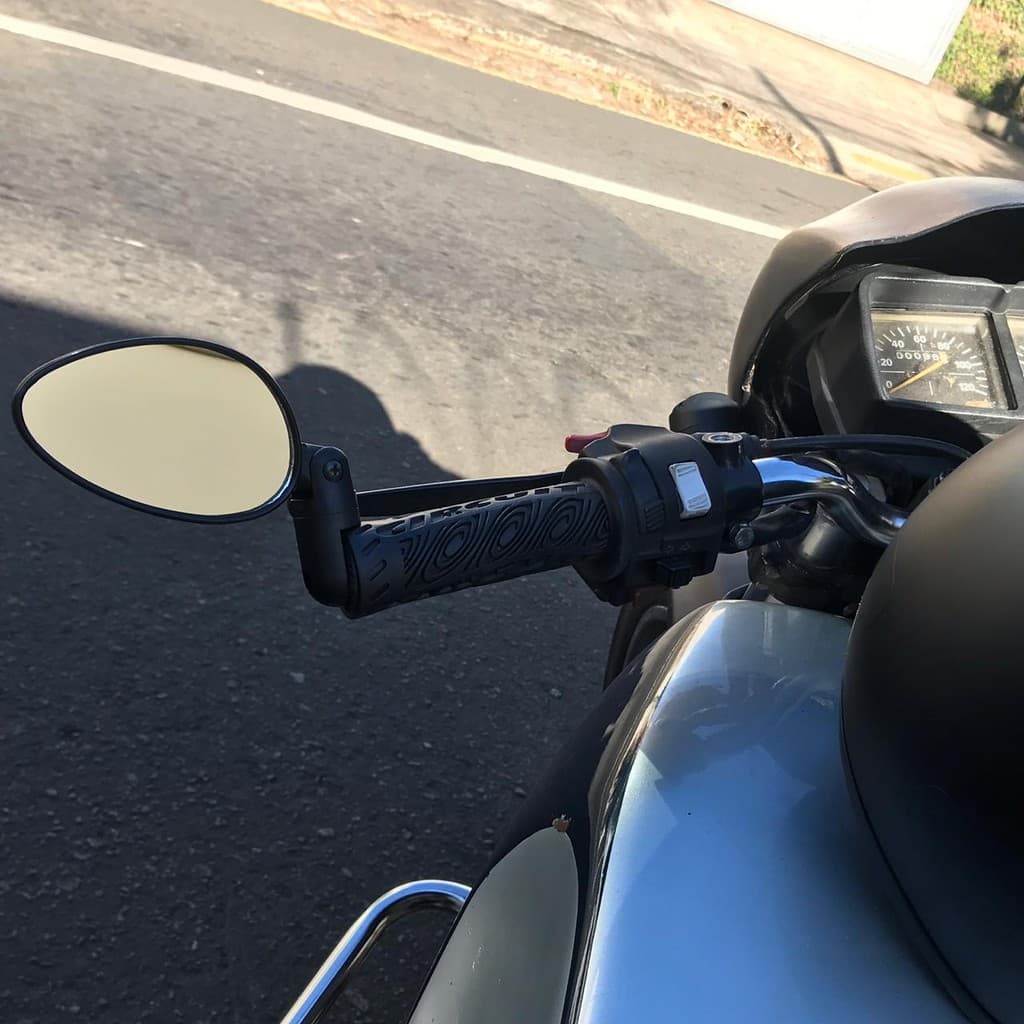 Espelho Retrovisor giratório 360 graus Guidão moto Custom Cafe Racer